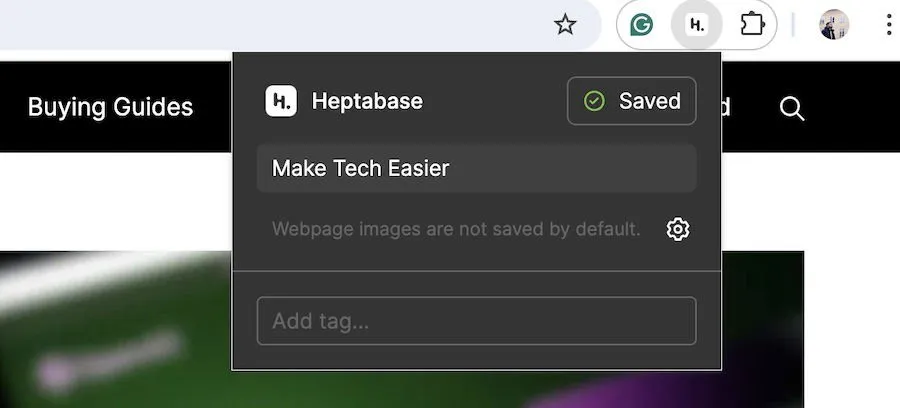 Der Heptabase Web Clipper in Google Chrome