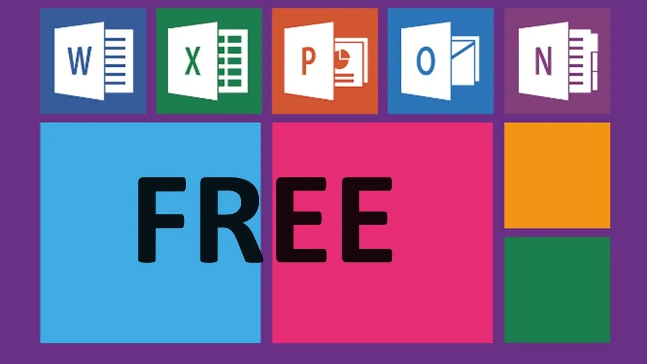 Logos der Microsoft Office-App mit „Free“ darunter.