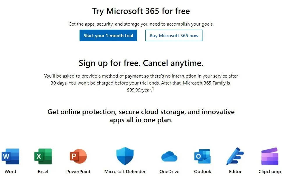 Microsoft Office 365 무료 체험판에 대한 자세한 내용입니다.