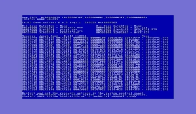 Como corrigir o bug INSTALL_MORE_MEMORY Verificação 0x7D