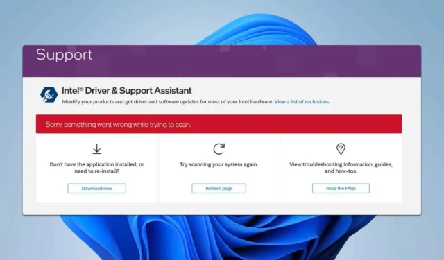 Intel Driver Support Assistant werkt niet: 3 manieren om het te verhelpen