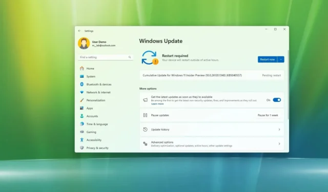 Windows 11 Build 26120.1340 (KB5040557) wird mit neuen Maus- und Energieeinstellungen ausgeliefert