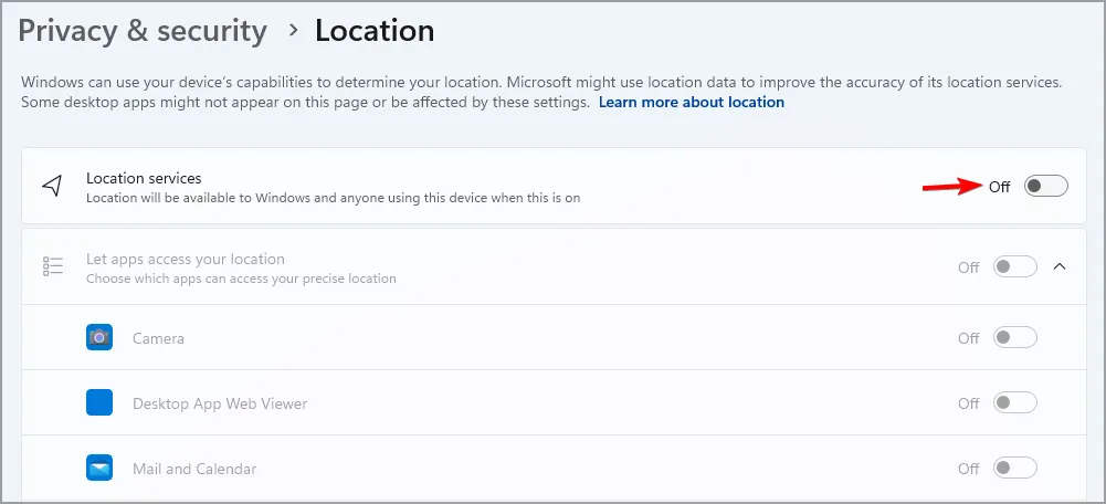 Windows 11 beveiliging locatieservices uitschakelen