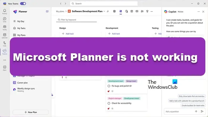 Microsoft Planner no funciona