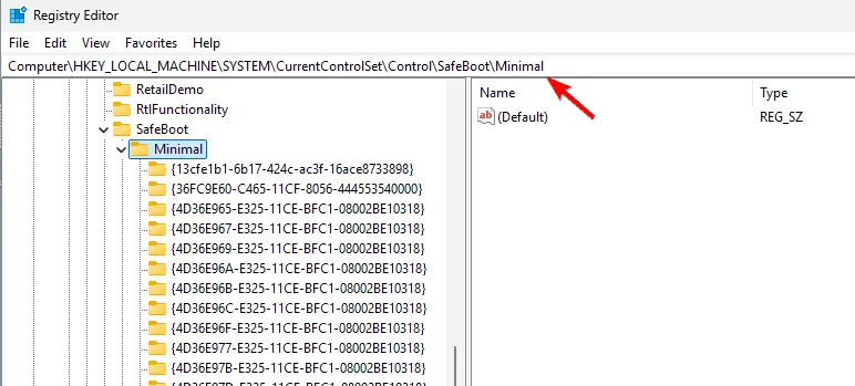 minimale Boot-Registrierung