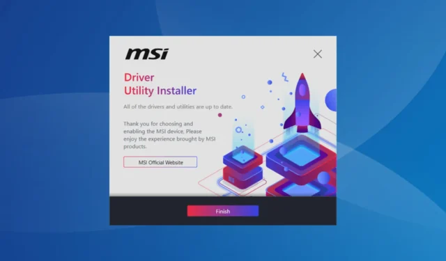 Comment utiliser le programme d’installation de l’utilitaire de pilote MSI sans Internet