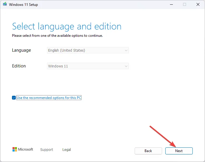 Nächstes Setup von Windows 11 Schritt 2 – MBR_CHECKSUM_MISMATCH