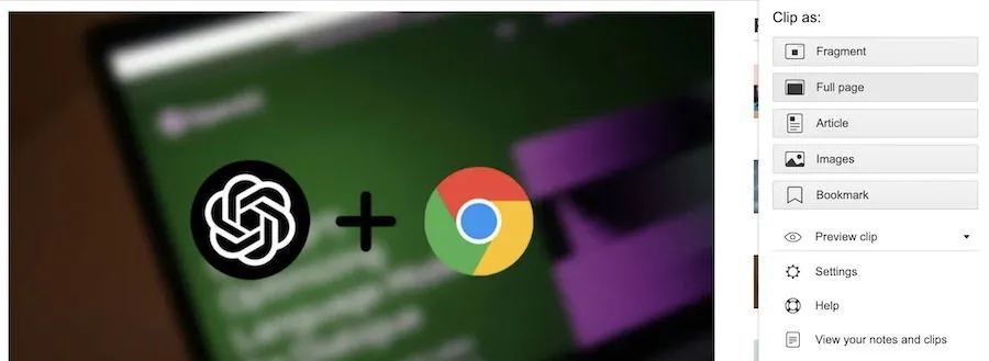 L'app Nimbus Web Clipper in Chrome