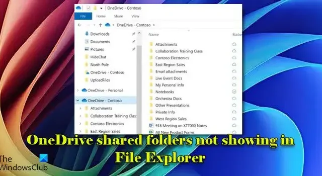 Udostępnione foldery usługi OneDrive nie są wyświetlane w Eksploratorze plików