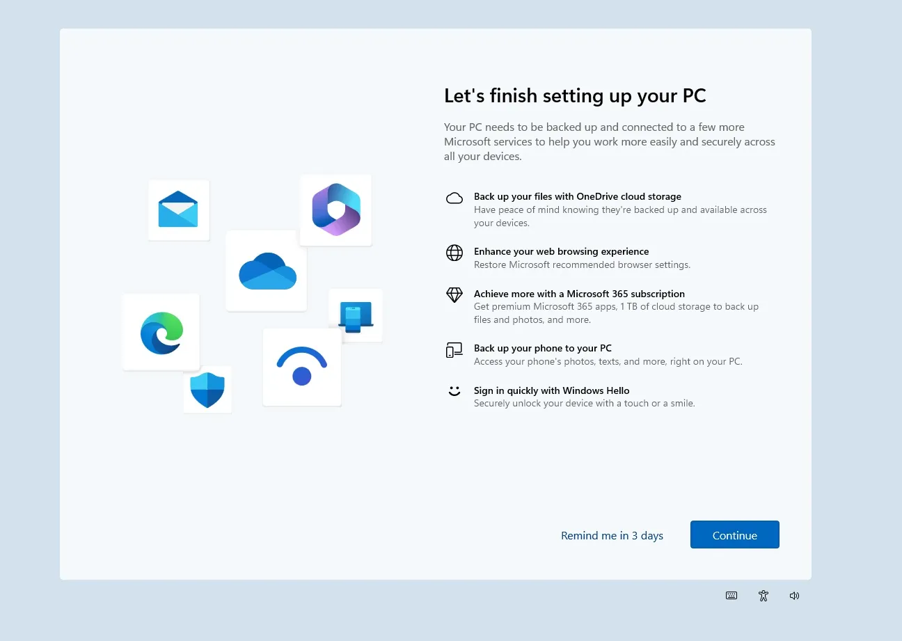 OOBE-Setup-Seite Windows 11