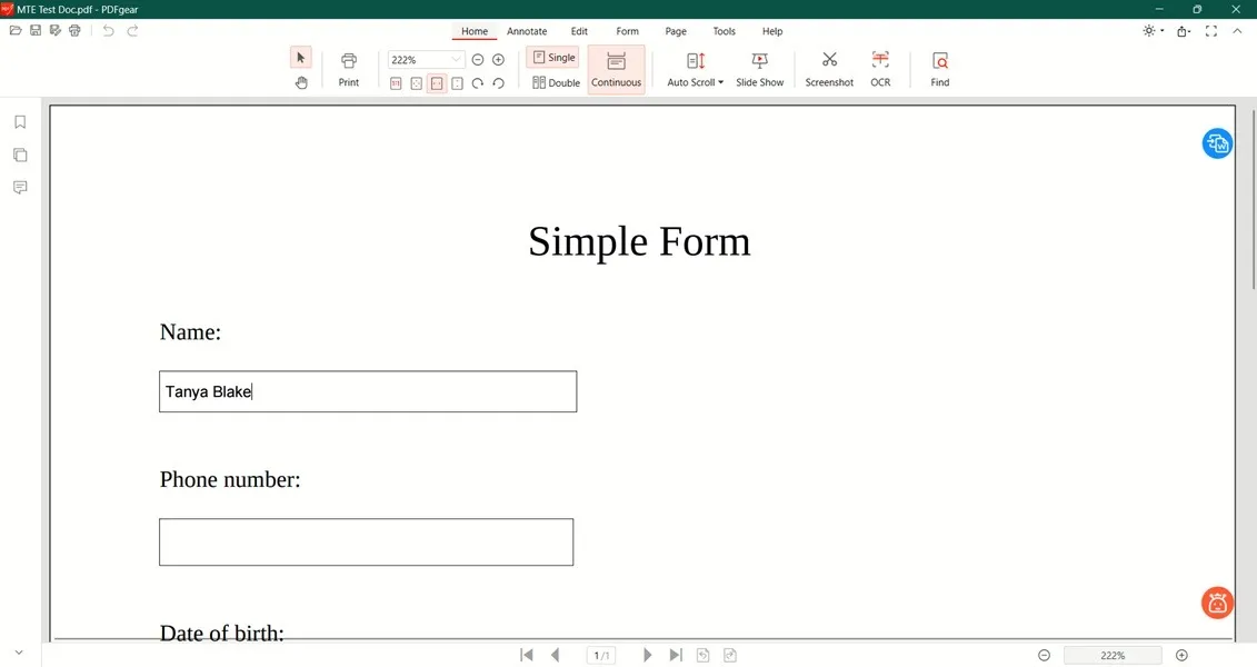 在 PDF 檢視器中查看在 LibreOffice 中建立的可編輯 PDF。