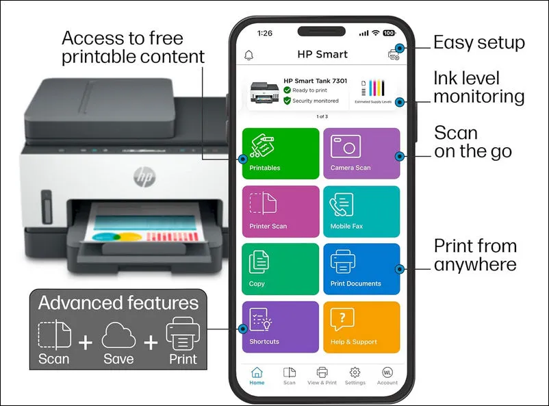 HP Smart Scan プリンターの設定