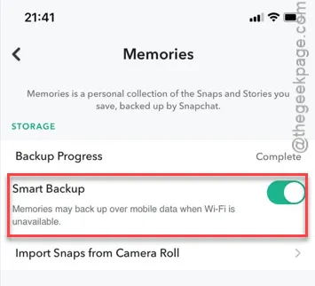 Smart Backup auf min