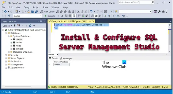 Installieren und Konfigurieren von SQL Server Management Studio