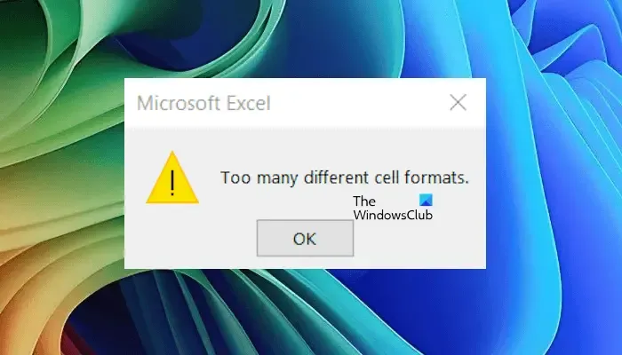 Trop de formats de cellules différents Excel