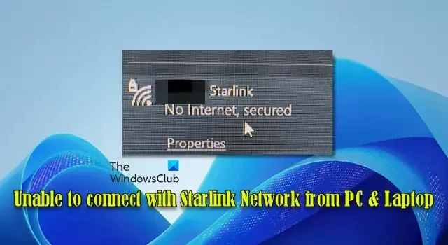 No se puede conectar a la red Starlink desde una PC o computadora portátil