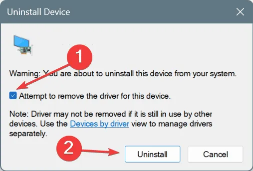 conferma disinstallazione driver