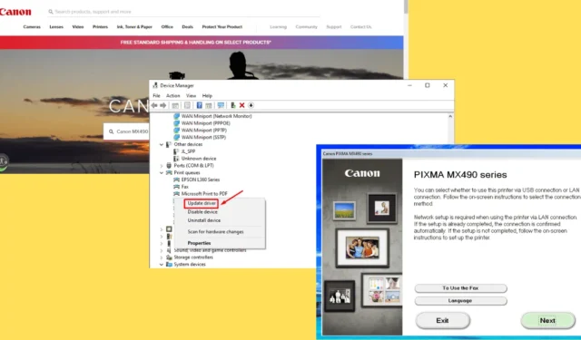 Canon MX490 Driver – Snelle installatiehandleiding