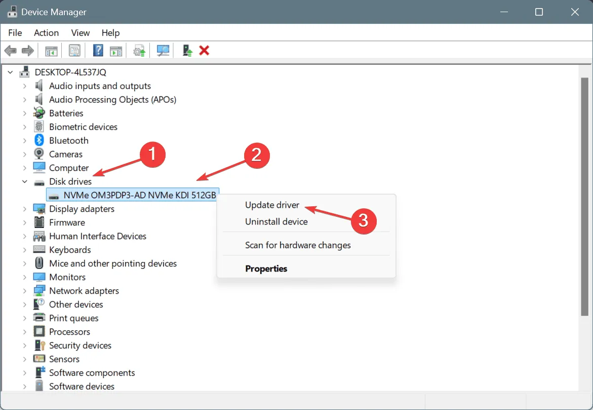 Actualizar el controlador para solucionar el problema FILE_INITIALIZATION_FAILED