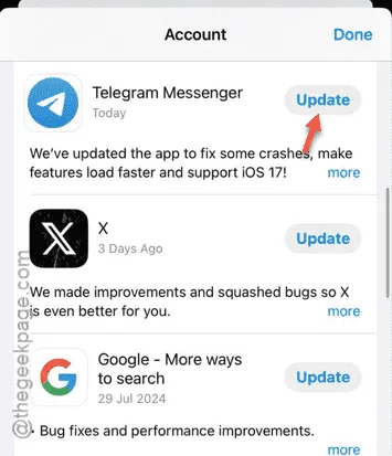 update telegram min