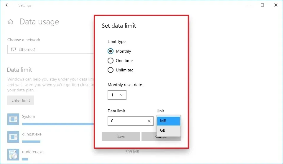 Configurar el uso de datos en Windows 10