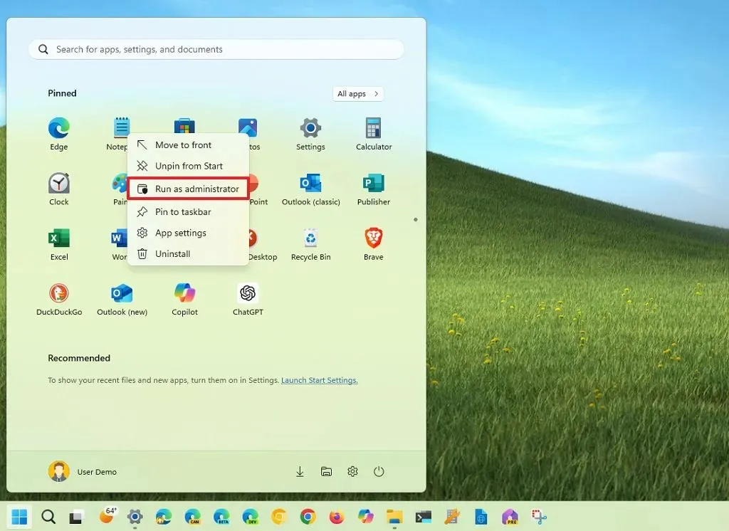 Windows 11 Startmenu Als administrator uitvoeren