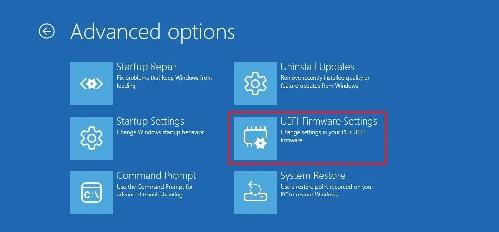 UEFI-firmware-instellingen