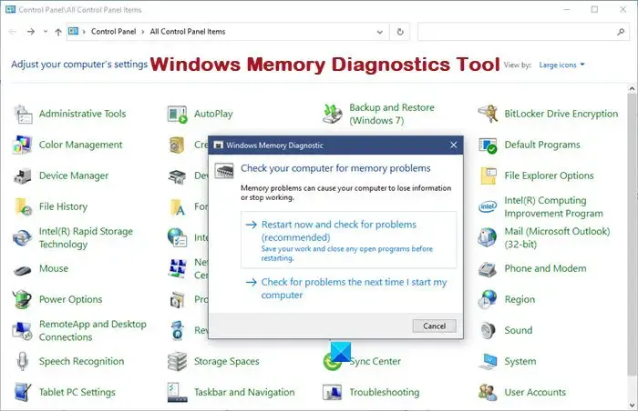 Herramienta de diagnóstico de memoria de Windows