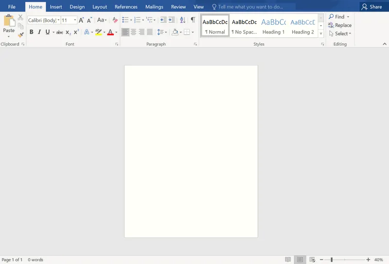 Pagina vuota in Microsoft Word