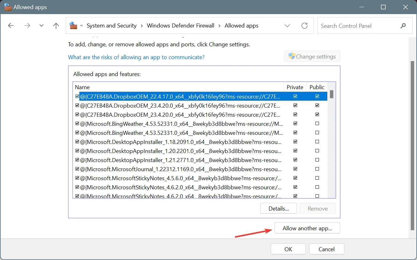 permitir aplicativo através do firewall