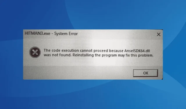 Cómo solucionar el error de falta de AnselSDK64.dll en Windows