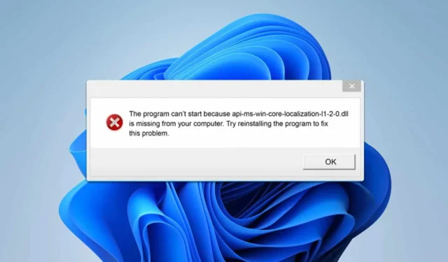 Come correggere l’errore Api-ms-win-core-localization-l1-2-0.dll