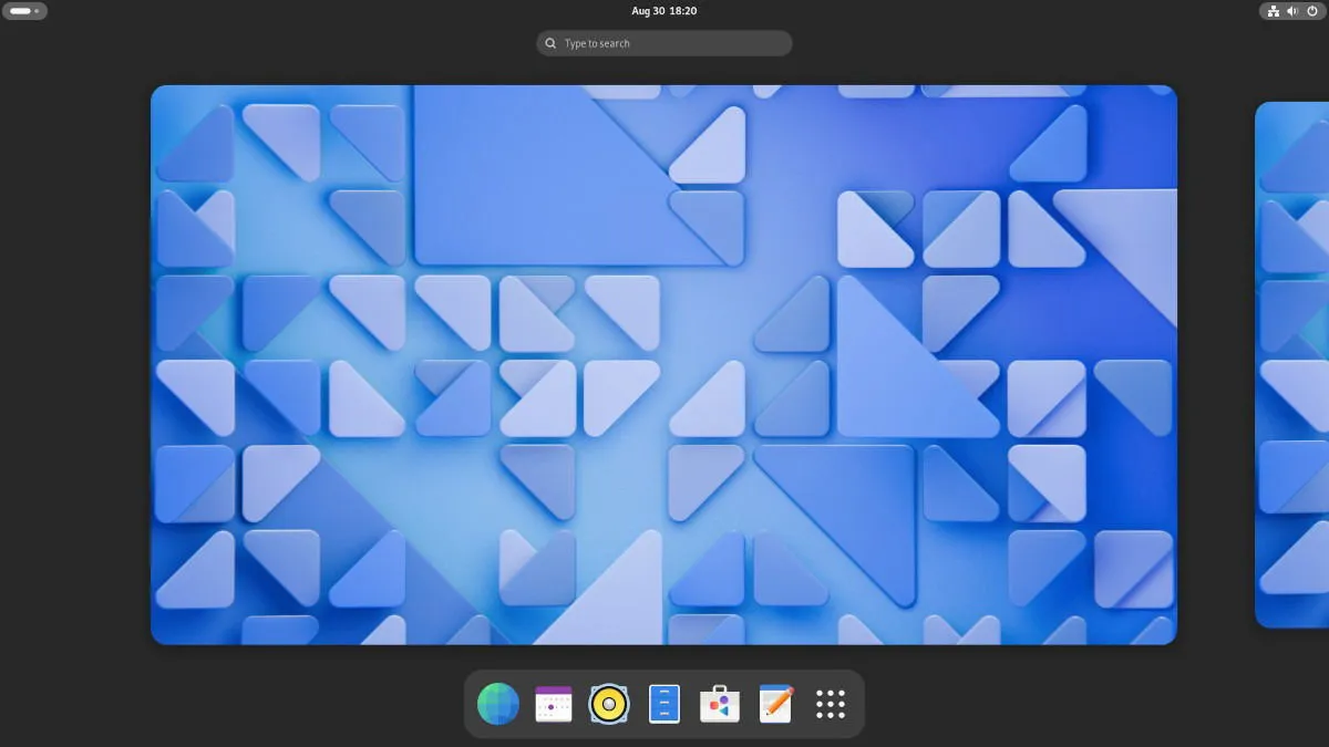 Uno screenshot che mostra il desktop GNOME in esecuzione su Arch Linux ARM.