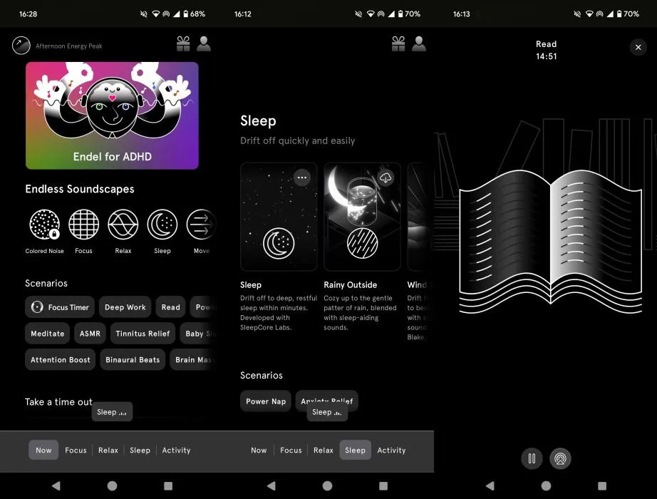 Endel app interface overview.