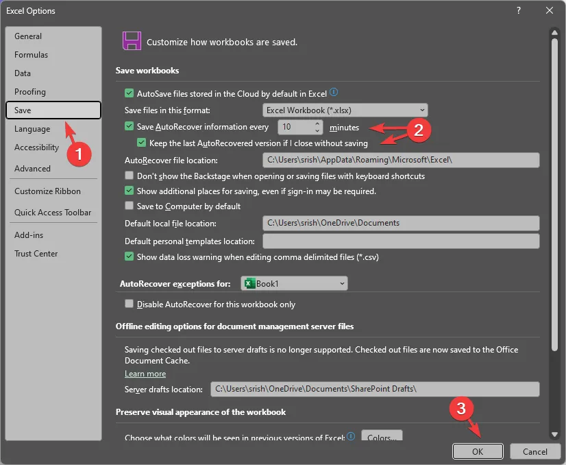 El guardado automático no funciona en Excel: habilite el guardado automático