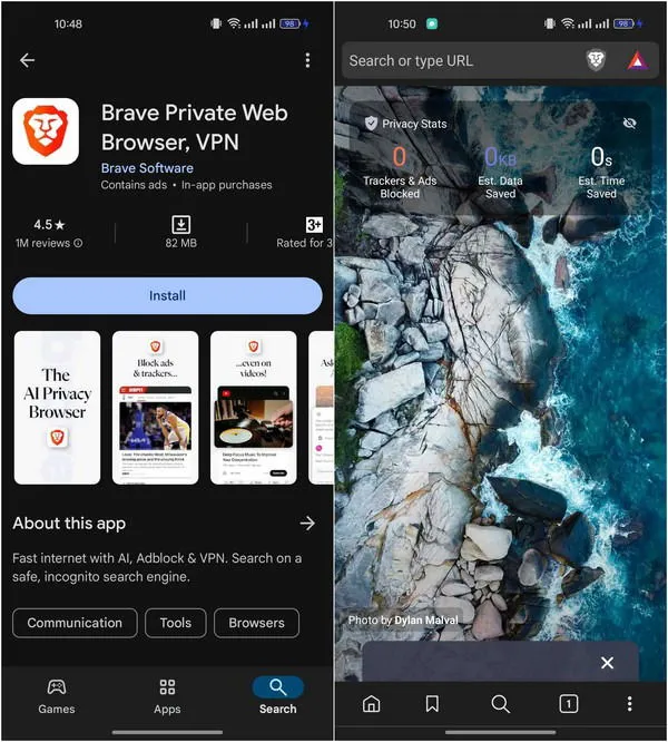 Navegador Brave en Android