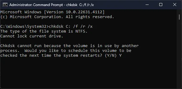 CHKDSK-scan