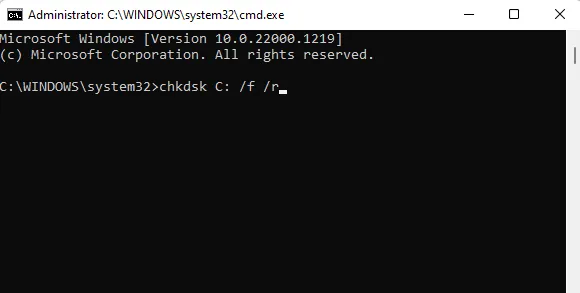 執行 chkdsk 命令