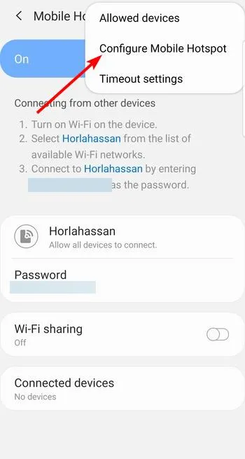 Configurar Hotspot Móvel