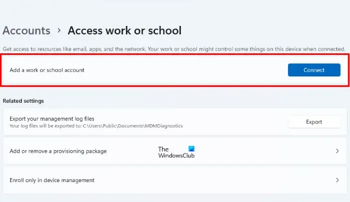 werk school account verbinden Windows 11