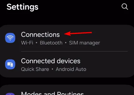 connections settings