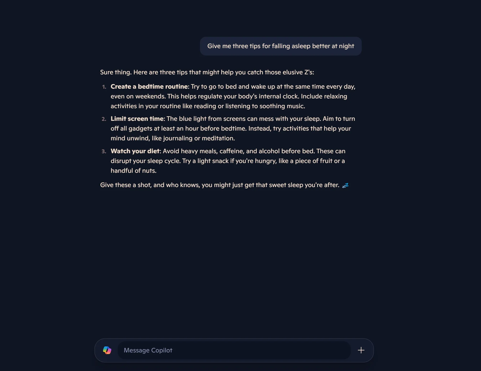 Copilot chat page