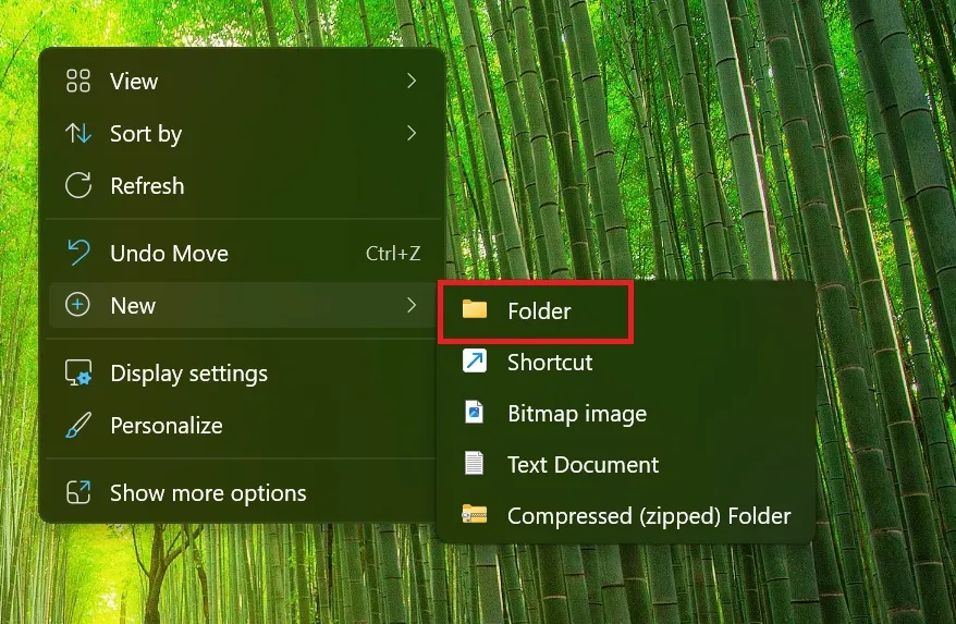 utwórz nowy folder windows 11