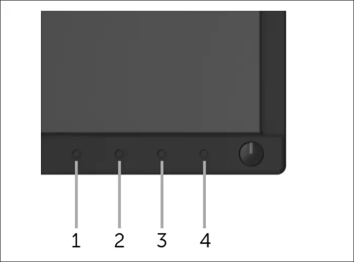 Tasten des Dell-Monitors