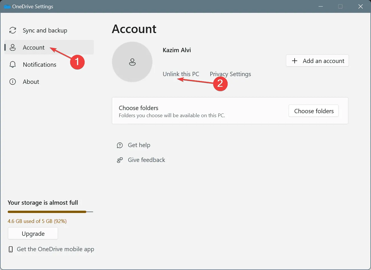 Desactivar OneDrive para solucionar ERROR_FILE_EXISTS