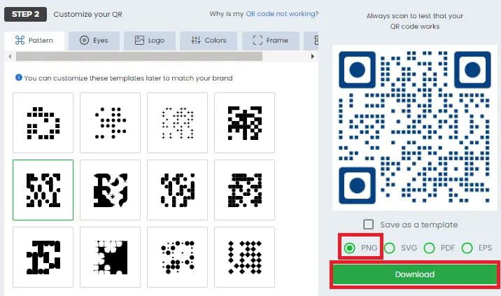 Laden Sie den endgültigen QR-Code von der QR-Code-Tiger-Plattform herunter.