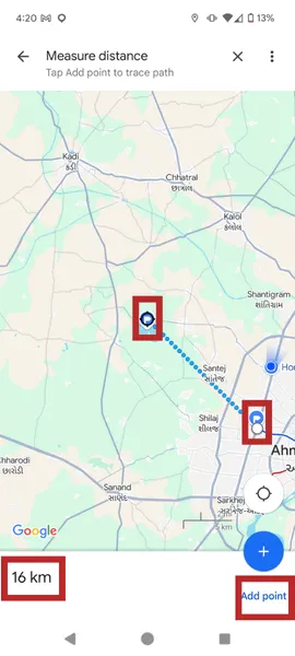 Depuis le premier emplacement, faites glisser la carte vers l'emplacement 2. Une ligne sera tracée entre eux.