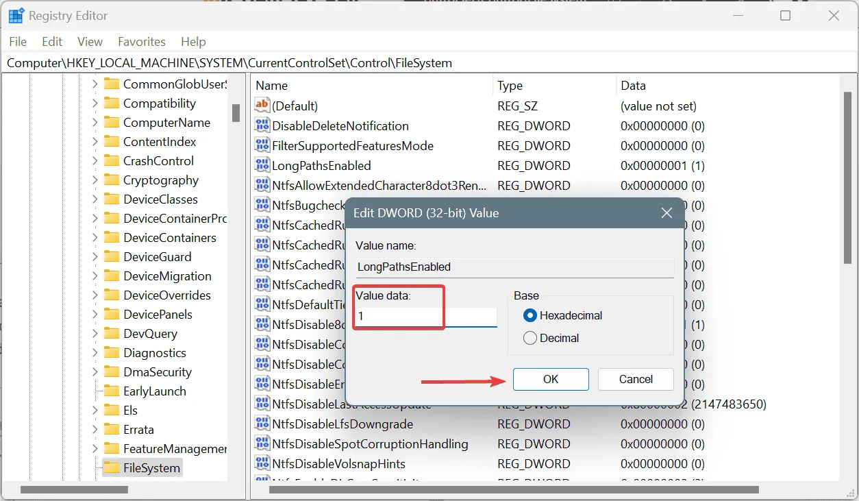 Deshabilitar el límite de ruta para corregir ERROR_FILE_EXISTS