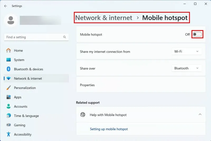 enable mobile hotspot