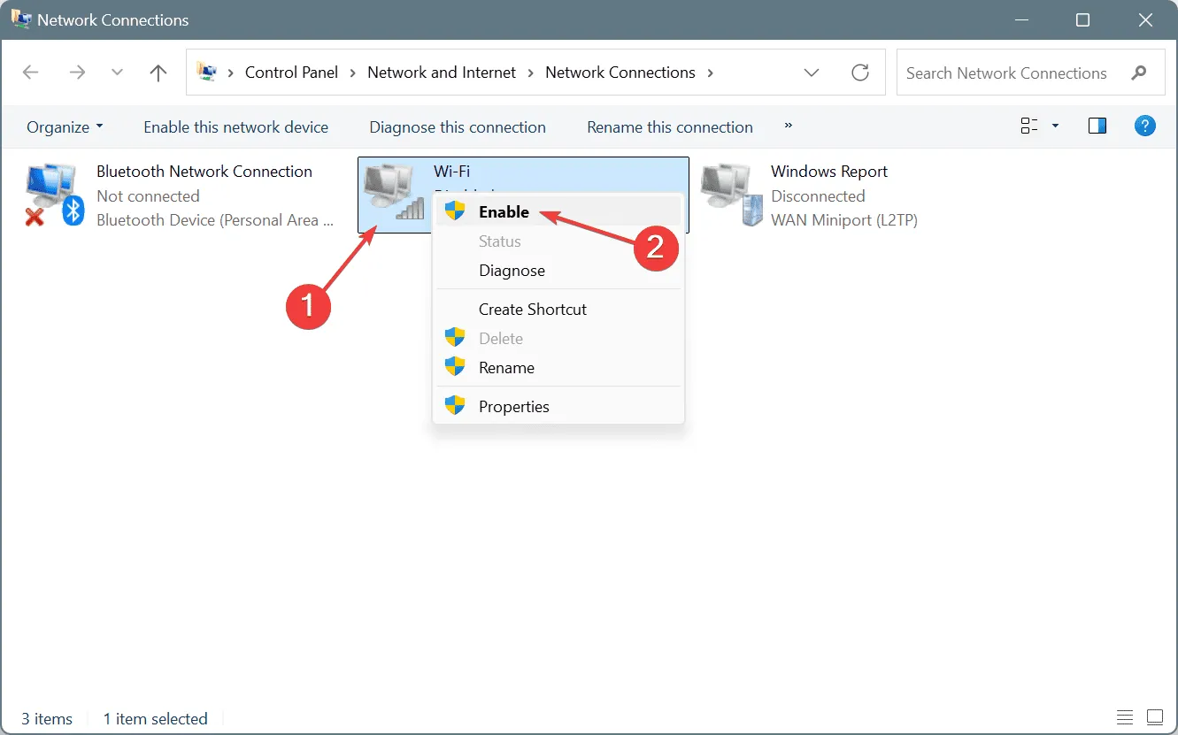 reative o adaptador para corrigir ERROR_NETWORK_BUSY